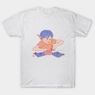 Lovely Elf Making Postcards T-Shirt